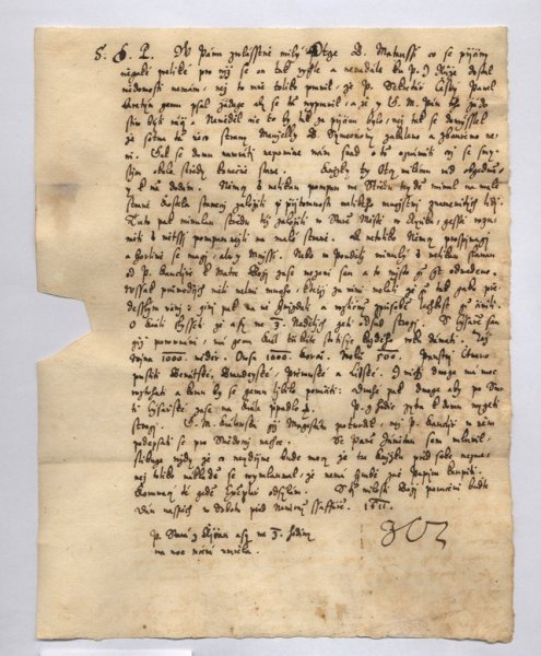 The letter of Jan Cyrill Trebicsky, who was the first administrator of the congregation in Lesno in exile.